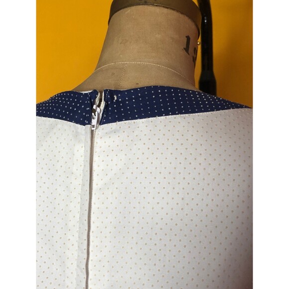 1960s-1970s SAKS FIFTH AVE. Swiss Dot Drop Waist Pleated Tennis Mini Dress. L-XL - Picture 6 of 9